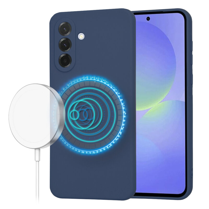 Husa silicon Samsung Galaxy A36 5G Techsuit SoftFlex MagSafe, bleumarin