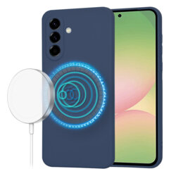 Husa silicon Samsung Galaxy A56 5G Techsuit SoftFlex MagSafe, bleumarin