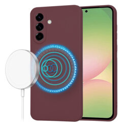 Husa silicon Samsung Galaxy A56 5G Techsuit SoftFlex MagSafe, bordo