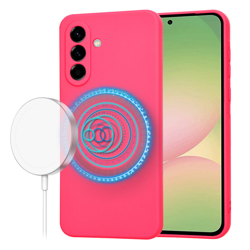 Husa silicon Samsung Galaxy A56 5G Techsuit SoftFlex MagSafe, fucsia