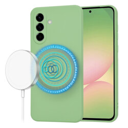 Husa silicon Samsung Galaxy A56 5G Techsuit SoftFlex MagSafe, verde deschis