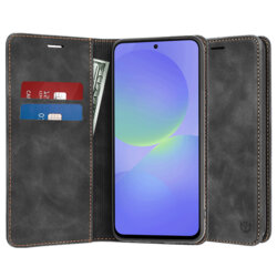 Husa piele Samsung Galaxy A36 5G Techsuit Confy Cover, negru