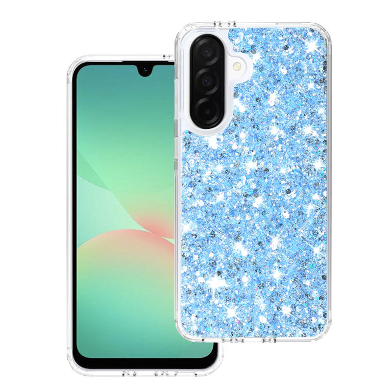 Husa cu sclipici Samsung Galaxy A26 5G Techsuit Sparkly Glitter, bleu