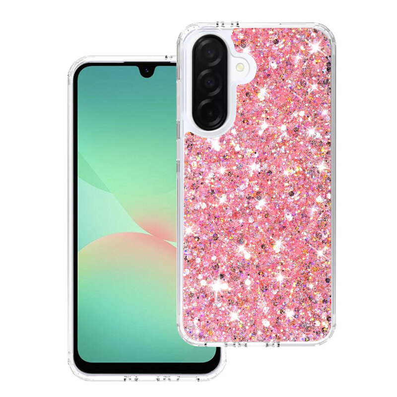 Husa cu sclipici Samsung Galaxy A26 5G Techsuit Sparkly Glitter, roz