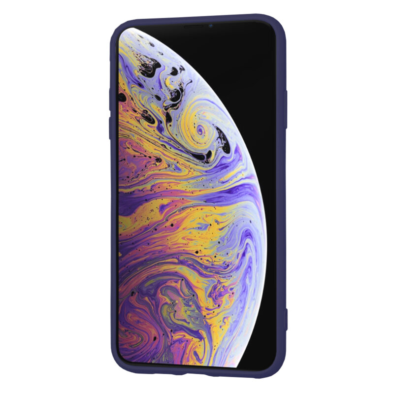 Husa silicon iPhone XS Max Techsuit SoftFlex, bleumarin