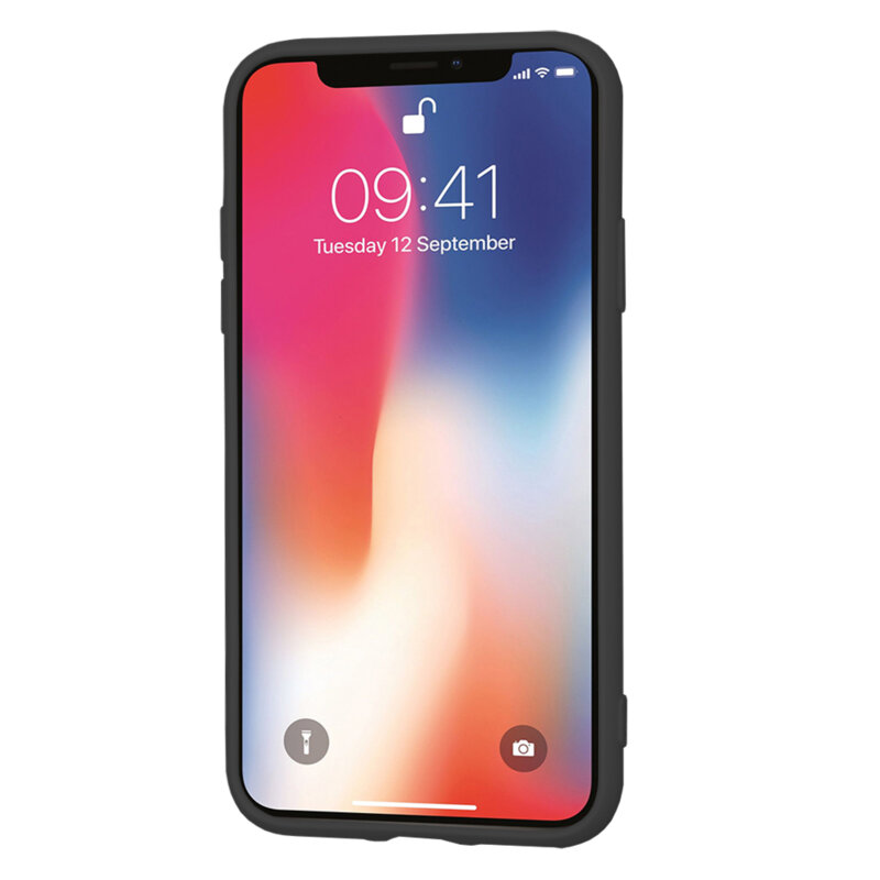 Husa silicon iPhone X, iPhone 10 Techsuit SoftFlex, negru