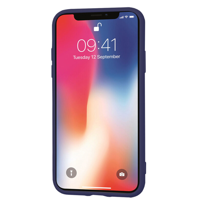 Husa silicon iPhone X, iPhone 10 Techsuit SoftFlex, bleumarin