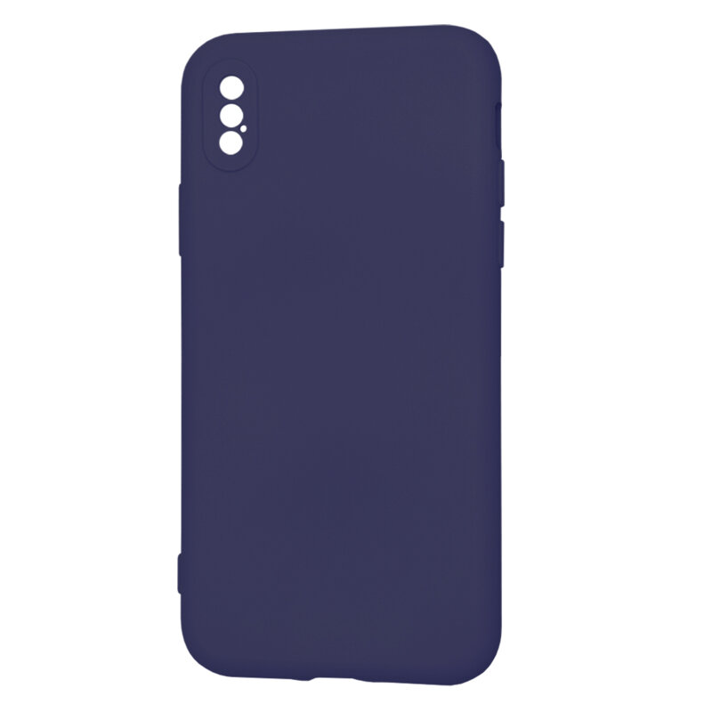 Husa silicon iPhone X, iPhone 10 Techsuit SoftFlex, bleumarin