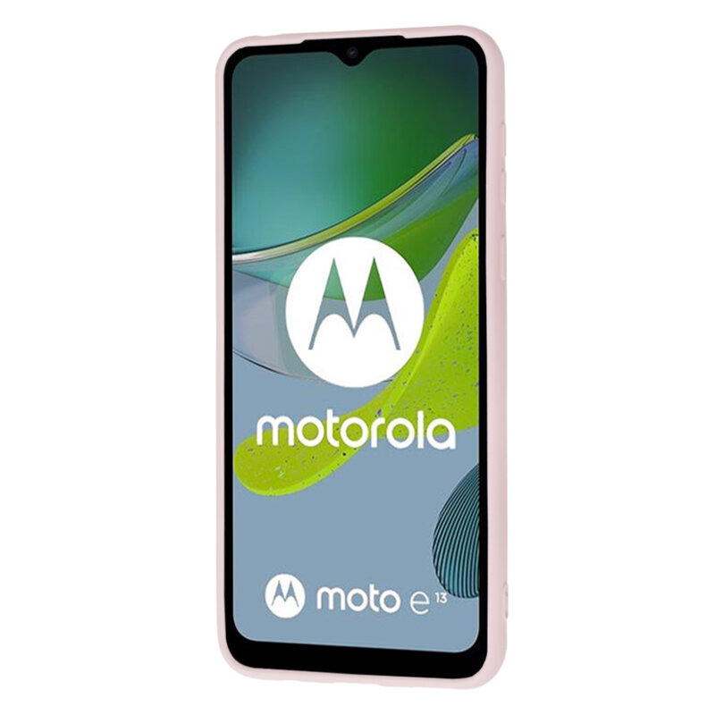 Husa silicon Motorola Moto E13 Techsuit SoftFlex, roz pudra