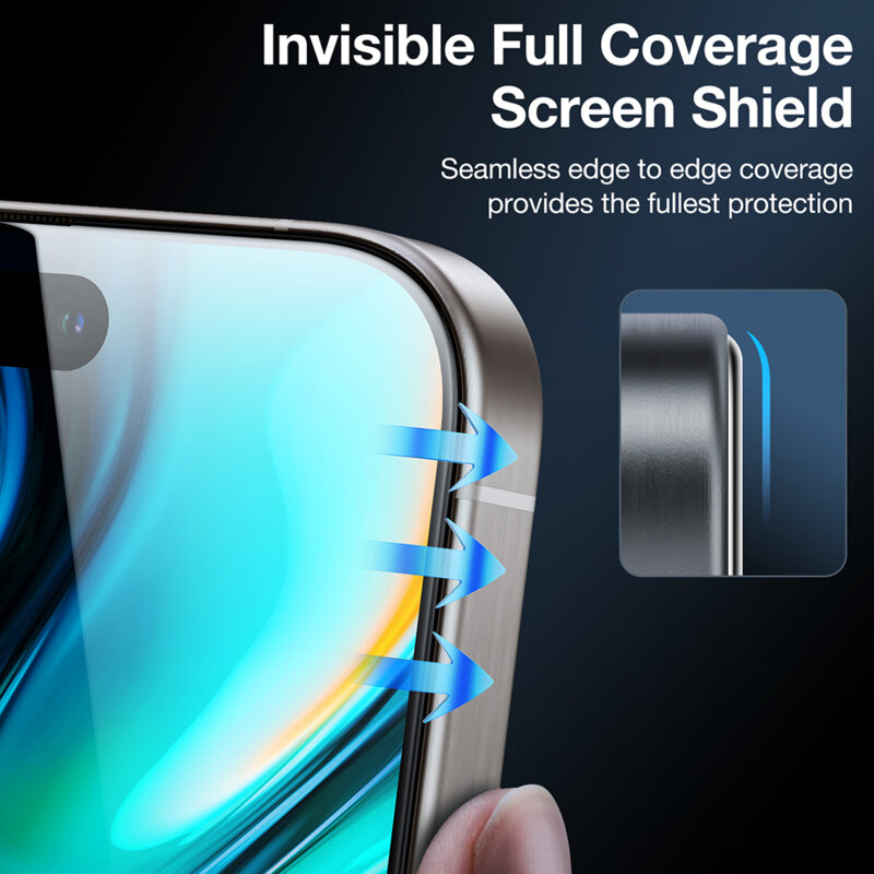 Folie sticla iPhone 16 Torras GlassGo Install Master Privacy, negru