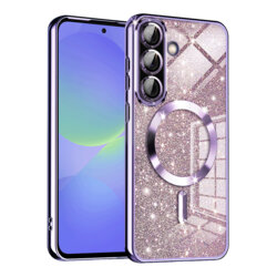 Husa premium Samsung Galaxy A36 5G Techsuit Luxury Glitter MagSafe, mov deschis