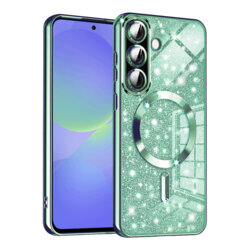 Husa premium Samsung Galaxy A36 5G Techsuit Luxury Glitter MagSafe, verde deschis