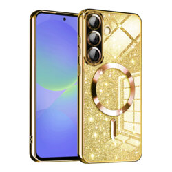 Husa premium Samsung Galaxy A36 5G Techsuit Luxury Glitter MagSafe, auriu