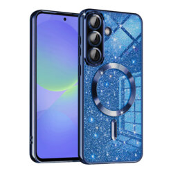 Husa premium Samsung Galaxy A36 5G Techsuit Luxury Glitter MagSafe, albastru