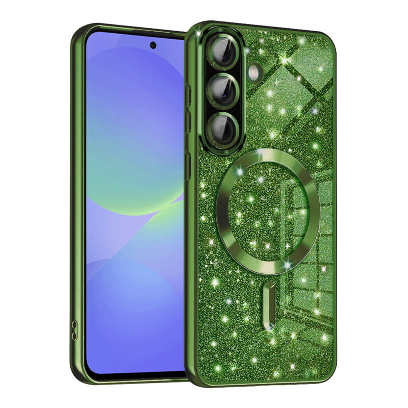 Husa premium Samsung Galaxy A36 5G Techsuit Luxury Glitter MagSafe, verde