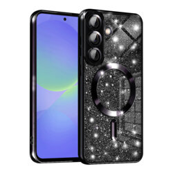 Husa premium Samsung Galaxy A36 5G Techsuit Luxury Glitter MagSafe, negru