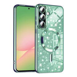 Husa premium Samsung Galaxy A56 5G Techsuit Luxury Glitter MagSafe, verde deschis