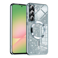 Husa premium Samsung Galaxy A56 5G Techsuit Luxury Glitter MagSafe, bleu