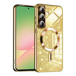 Husa premium Samsung Galaxy A56 5G Techsuit Luxury Glitter MagSafe, auriu