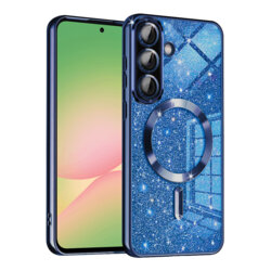 Husa premium Samsung Galaxy A56 5G Techsuit Luxury Glitter MagSafe, albastru