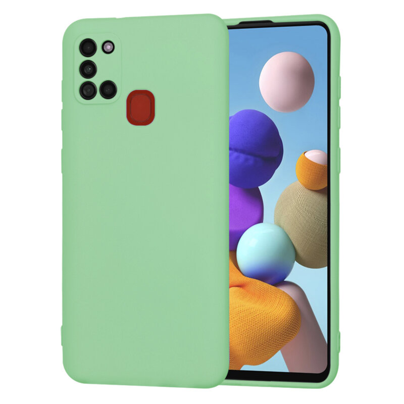 Husa silicon Samsung Galaxy A21s Techsuit SoftFlex, verde deschis