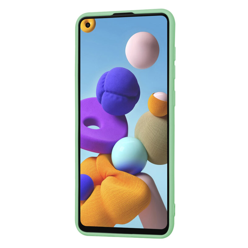 Husa silicon Samsung Galaxy A21s Techsuit SoftFlex, verde deschis