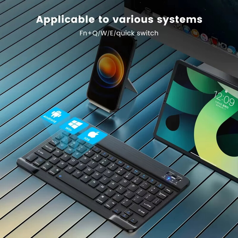 Mini tastatura wireless cu lumini RGB Techsuit WK1, negru