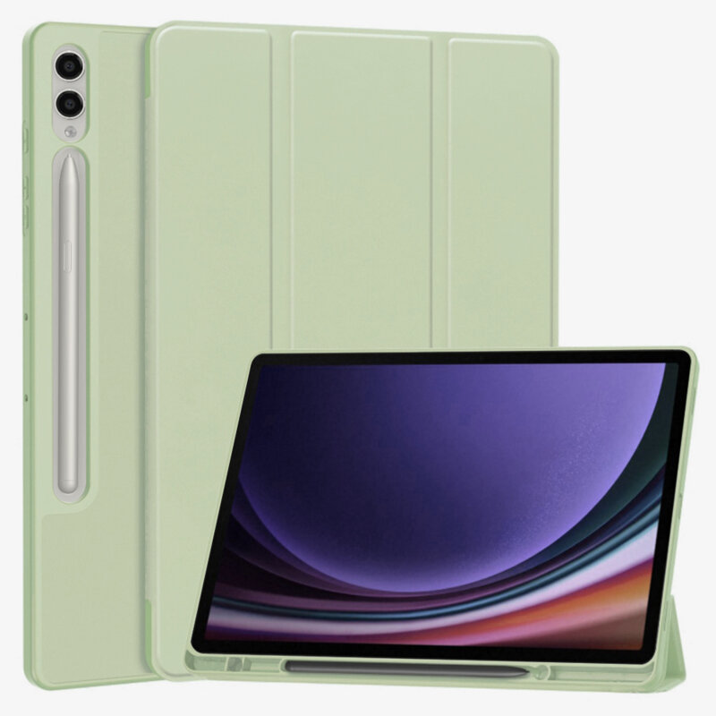 Husa Samsung Galaxy Tab S9 FE Plus Techsuit Flex Trifold Pen, verde deschis