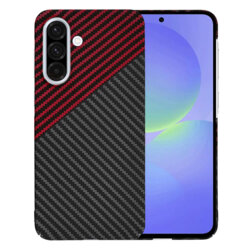 Husa Samsung Galaxy A36 5G Techsuit Carbonite FiberShell, rosu inchis