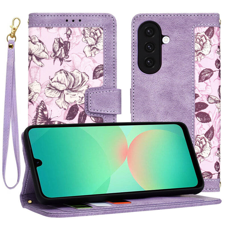Husa personalizata fete Samsung Galaxy A26 5G Techsuit FlipCraft, mov
