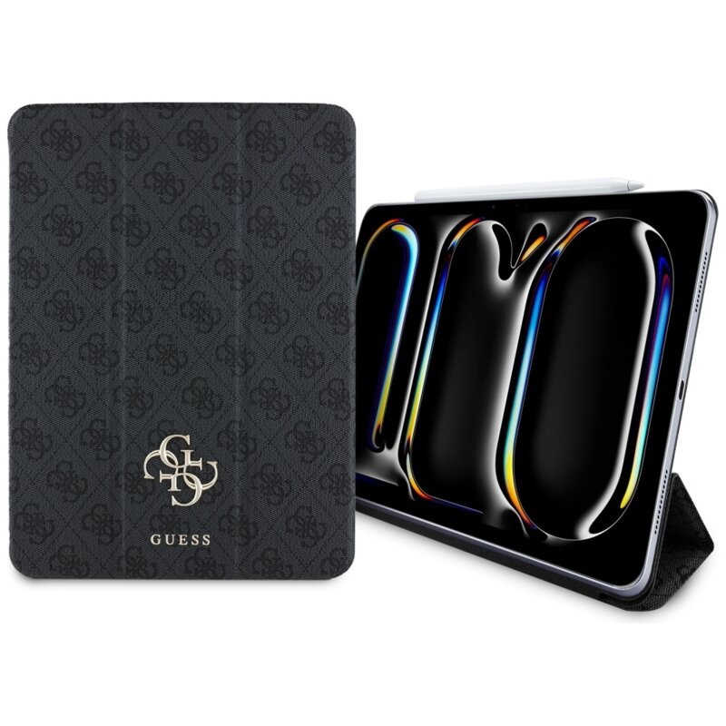 Husa iPad Pro 11 (2024) Guess Magnetic 4G Big Logo, negru, GUFC11PM24PS4SGK