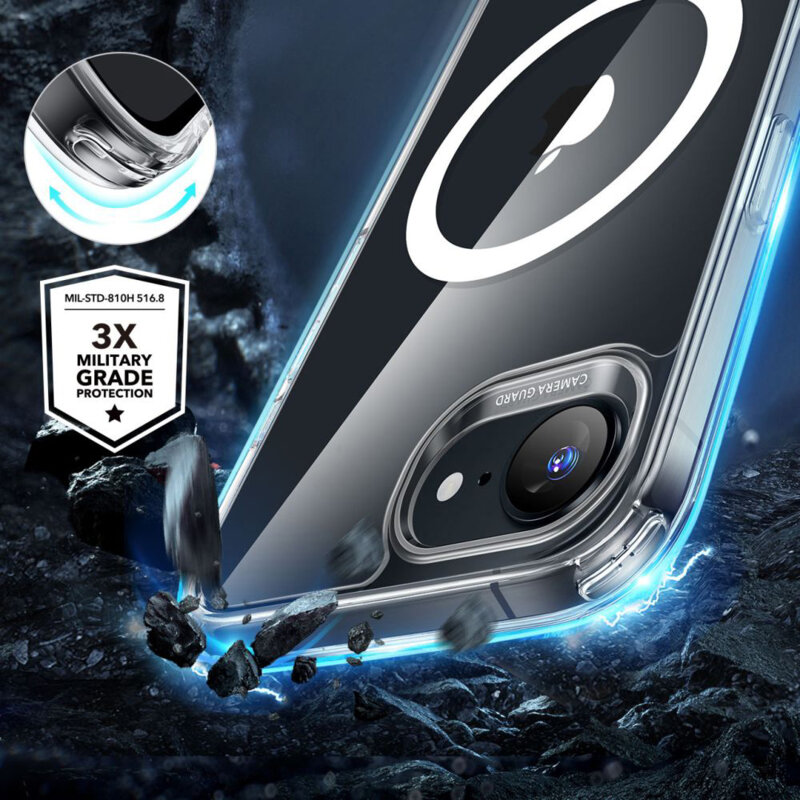 Husa iPhone 16e ESR Classic Hybrid HaloLock, transparenta