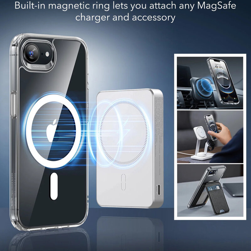 Husa iPhone 16e ESR Classic Hybrid HaloLock, transparenta