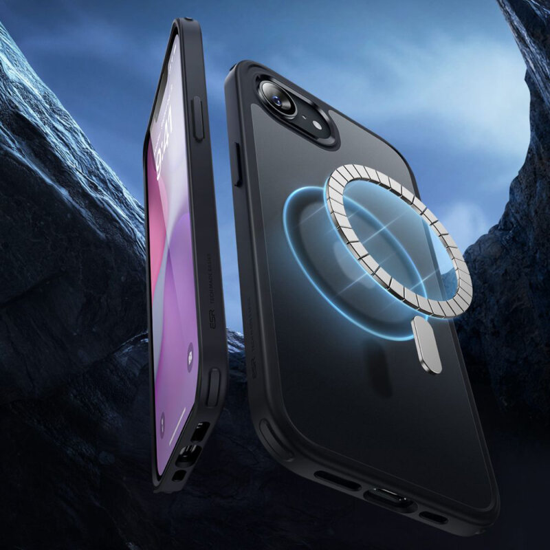 Husa iPhone 16e ESR Classic Hybrid HaloLock, negru frost