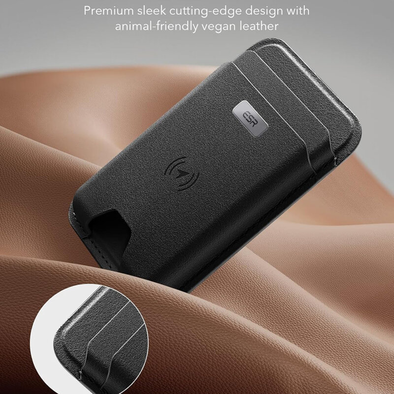 Portofel MagSafe ESR Classic Geo premium pentru 4 carduri, negru