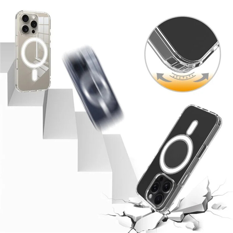 Husa iPhone 16 Plus Techsuit MagSafe Pro, transparenta