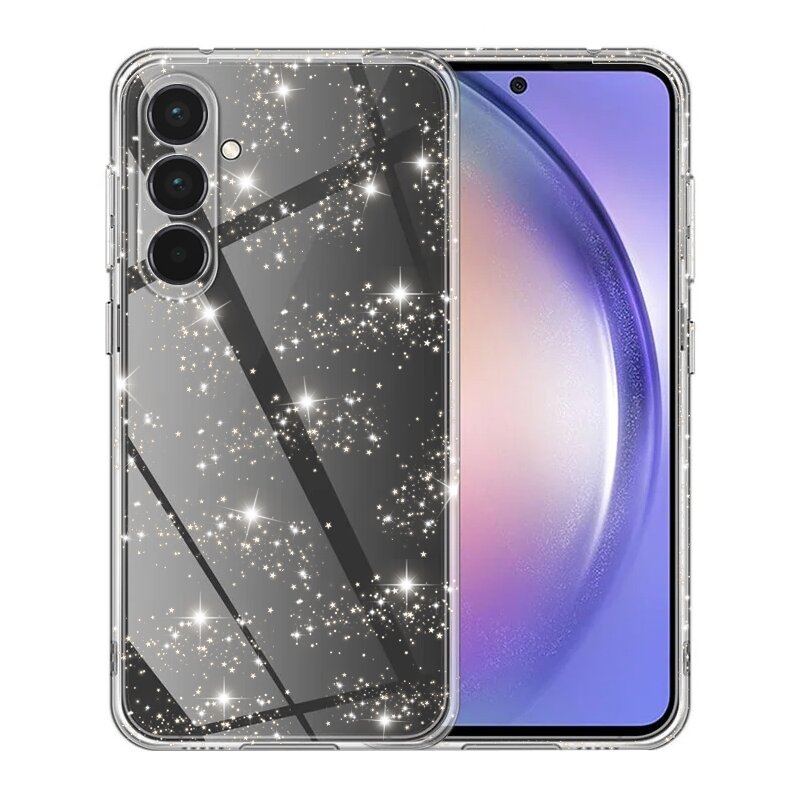 Husa sclipici Samsung Galaxy A55 5G Techsuit SparkleSkin, transparenta