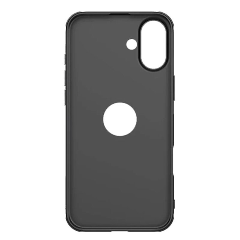 Husa iPhone 16 Nillkin Super Frosted Shield Pro, decupaj sigla, negru