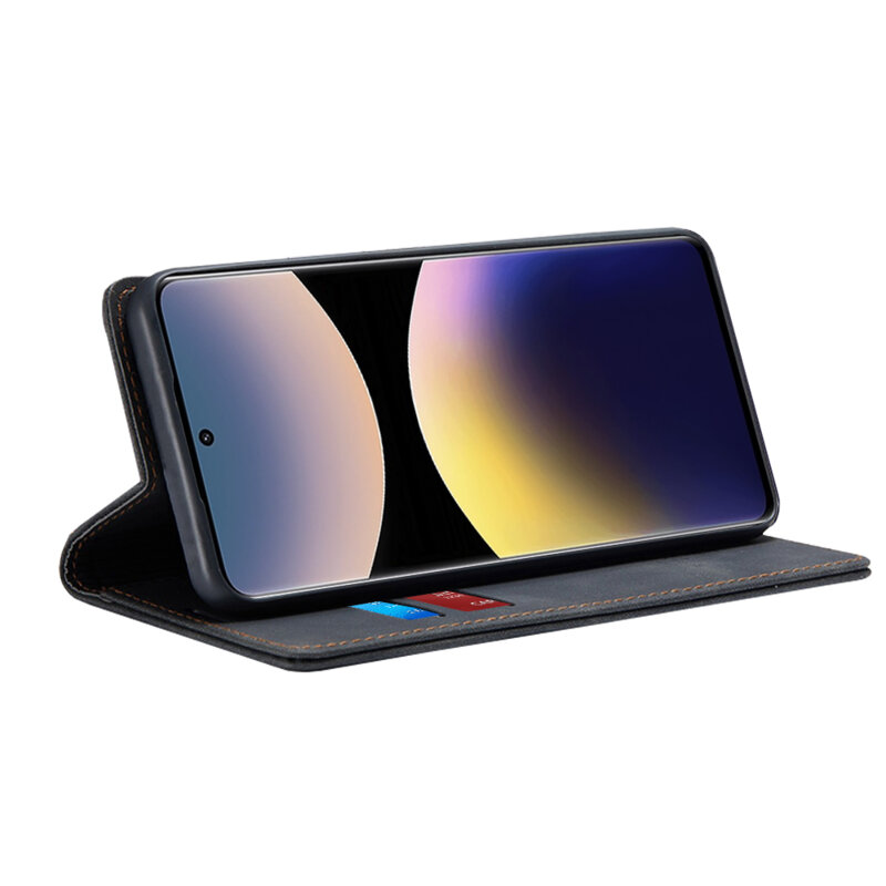 Husa piele Xiaomi Redmi Note 14 Pro 4G Techsuit Confy Cover, negru