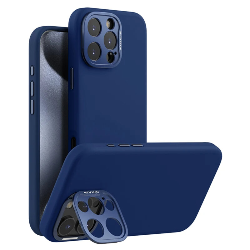 Husa iPhone 16 Pro Max Nillkin Lens Wing Magnetic, albastru