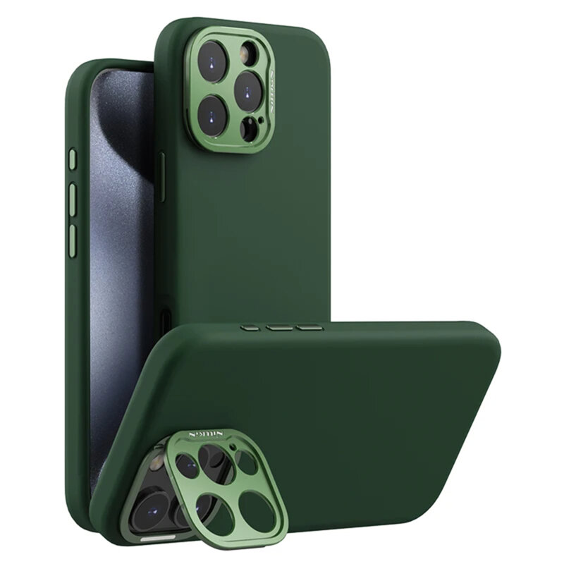 Husa iPhone 16 Pro Max Nillkin Lens Wing Magnetic, verde