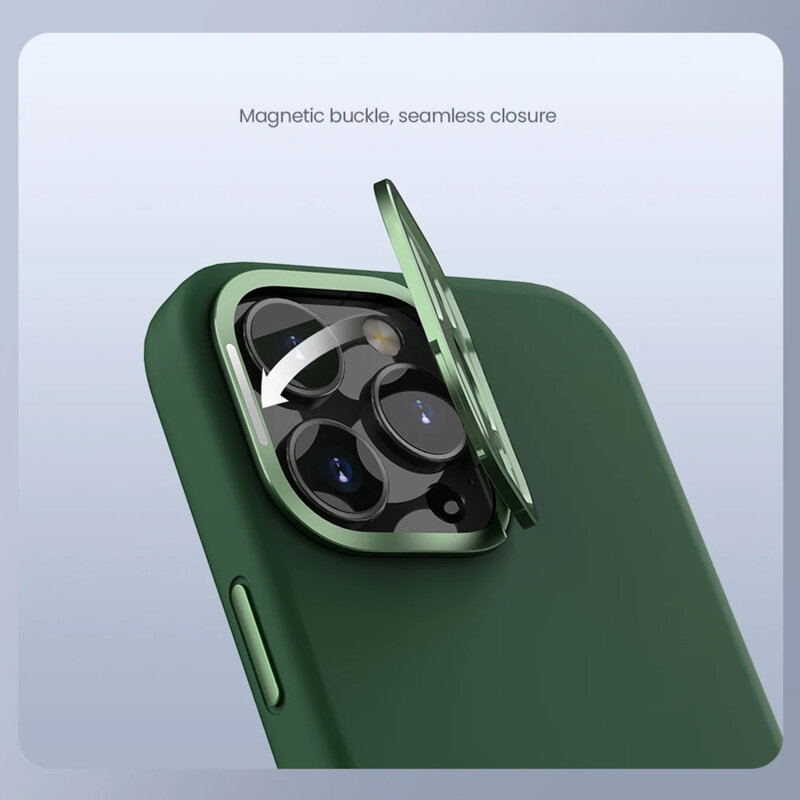 Husa iPhone 16 Pro Nillkin Lens Wing Magnetic, verde