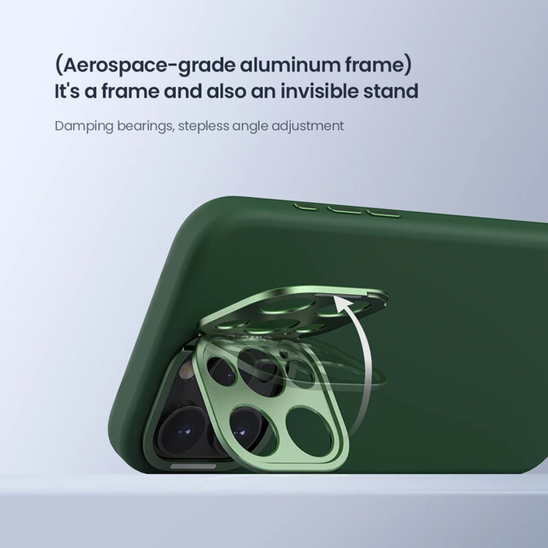 Husa iPhone 16 Pro Nillkin Lens Wing Magnetic, verde