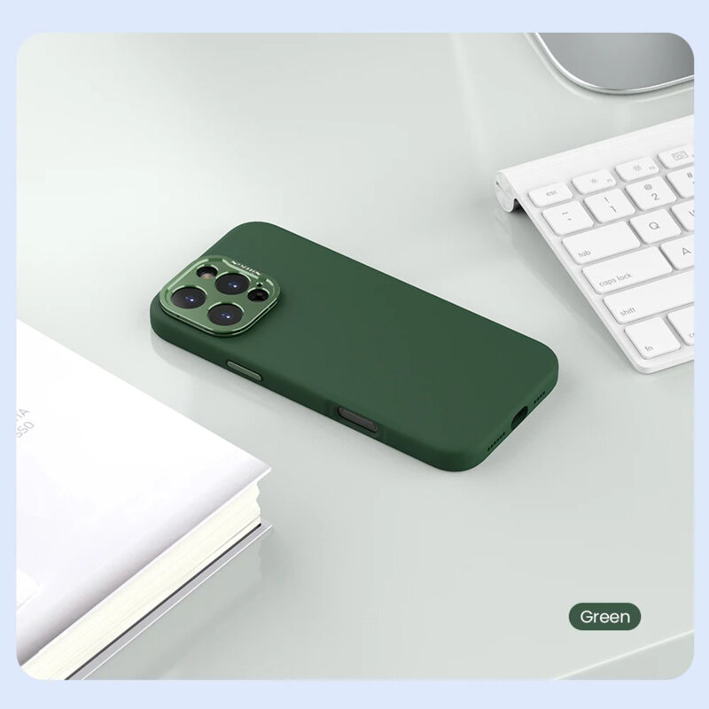 Husa iPhone 16 Pro Nillkin Lens Wing Magnetic, verde