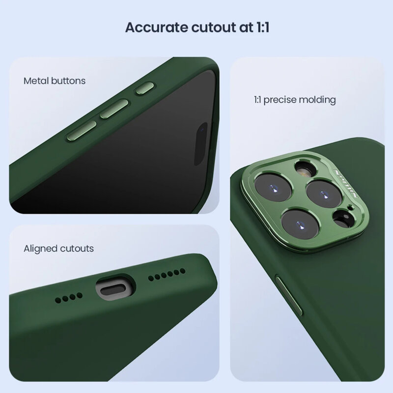 Husa iPhone 16 Pro Nillkin Lens Wing Magnetic, verde