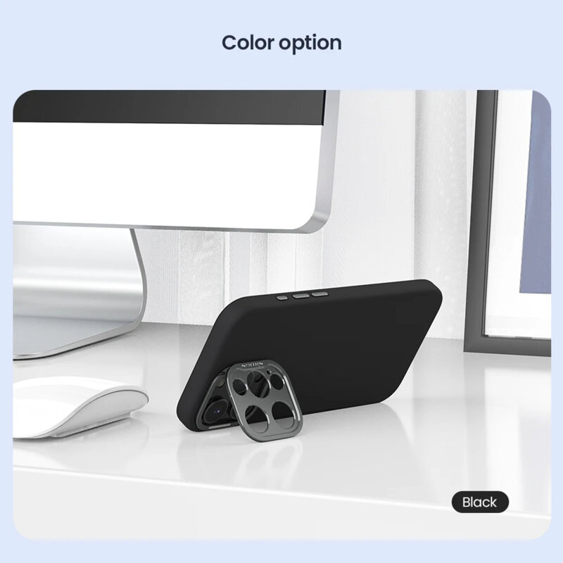 Husa iPhone 16 Pro Max Nillkin Lens Wing Magnetic, negru