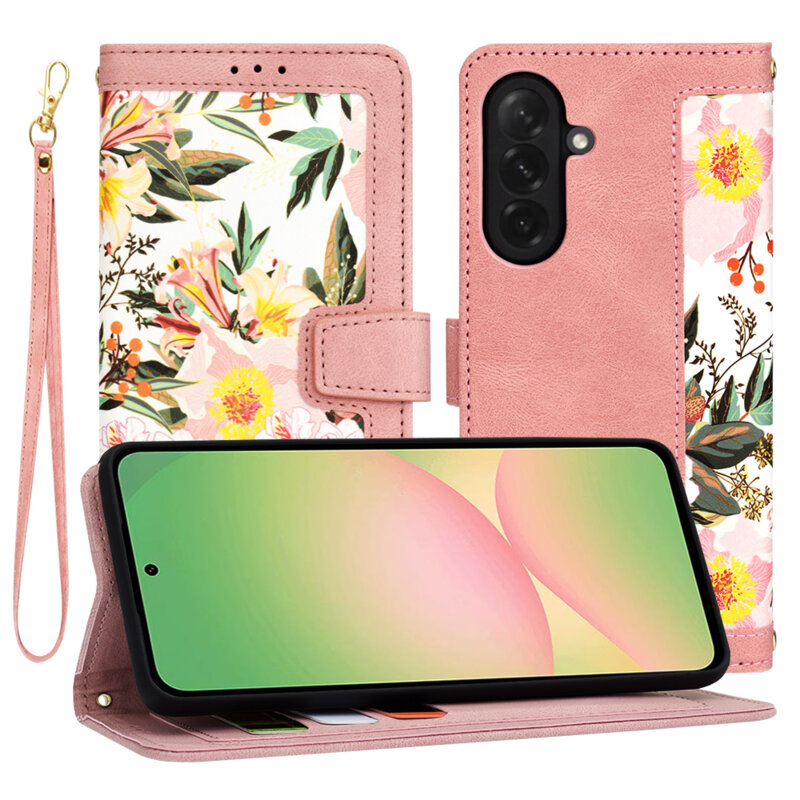 Husa personalizata fete Samsung Galaxy A56 5G Techsuit FlipCraft, roz