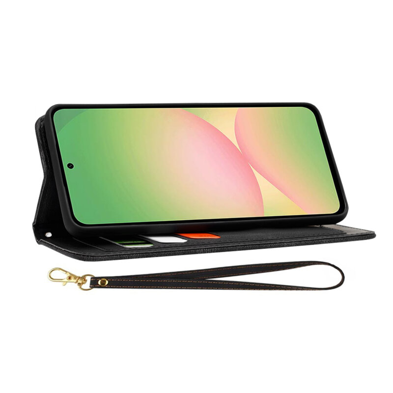 Husa personalizata fete Samsung Galaxy A56 5G Techsuit FlipCraft, negru