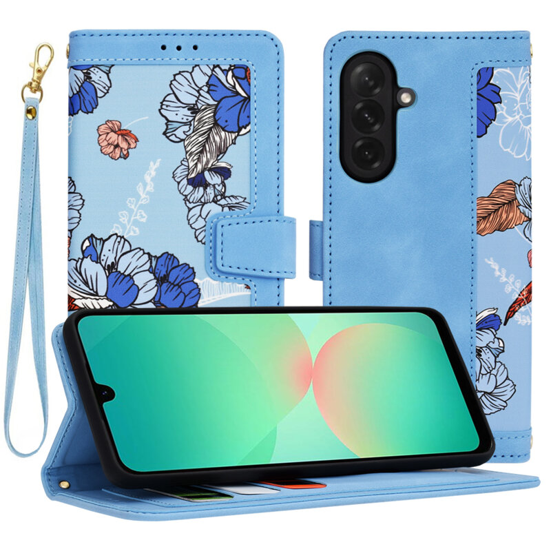 Husa personalizata fete Samsung Galaxy A26 5G Techsuit FlipCraft, bleu