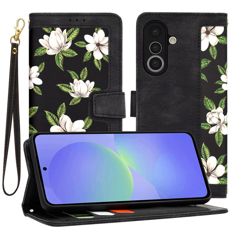 Husa personalizata fete Samsung Galaxy A36 5G Techsuit FlipCraft, negru